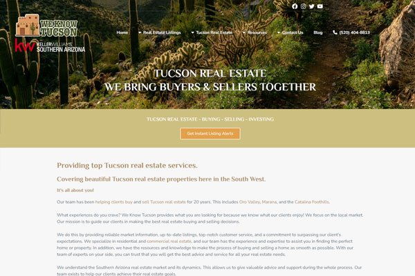 Web Development Project We Know Tucson eXp Realty