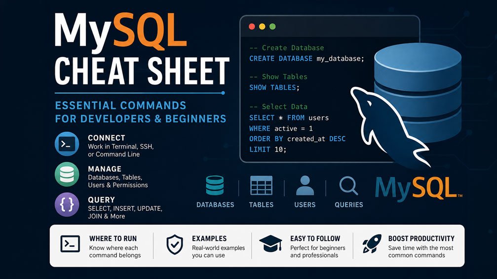 Read more about the article MySQL Cheat Sheet: The Ultimate Guide to Essential MySQL Commands